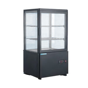 XC-58L (BLACK) FOUR SIDE DISPLAY COOLER, 58L, WITH LOCK, 2 STRIP LED LIGHTS, VDE PLUG, R600A, 220V/50HZ