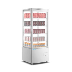 XC-98L (WHITE) FOUR SIDES GLASS DISPLAY COOLER, WITH LOCK, 4