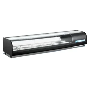 XCS-132L BLACK SUSHI SHOWCASE, 132L, 5*1/2 GN PAN 1771*406*3