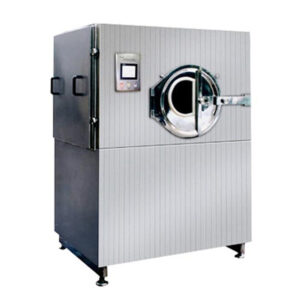 BG-150D (SS316) HIGH EFFICIENT FILM COATING MACHINE W/STEAM HEATING, SPRAY IWATA JAPAN