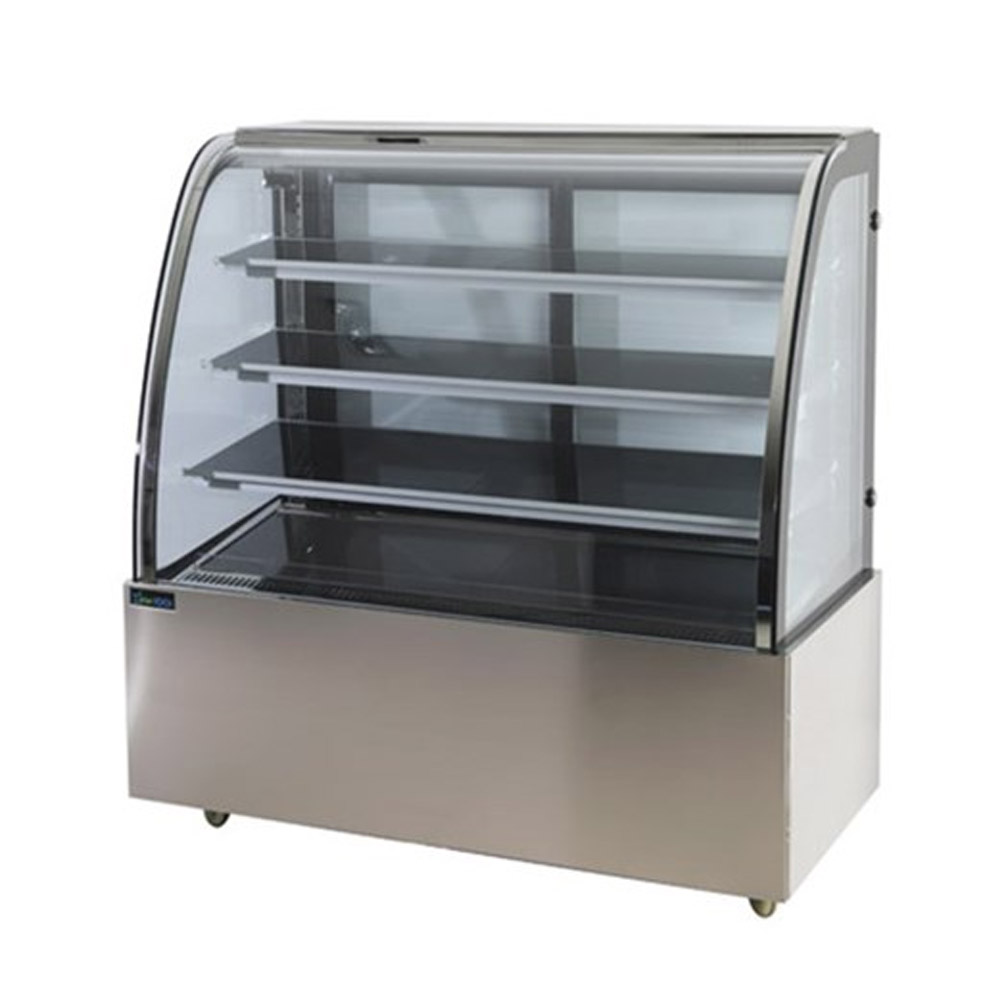 CG-120FA-3X WHITE REFRIGERATED CAKE SHOWCASE CURVED