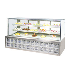 Jual TS3-B4 White Rectangular Cake Showcase *850* 2 Shelves