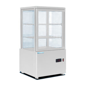 XC-58L (WHITE) FOUR SIDE DISPLAY COOLER, 58L, WITH LOCK, 2 STRIP LED LIGHTS, VDE PLUG, R600A, 220V/50HZ